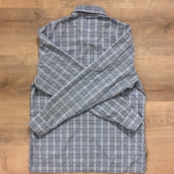 🎣 Simms Fishing Technical Vented Shirt Blue Plaid L - Picture 7 of 7